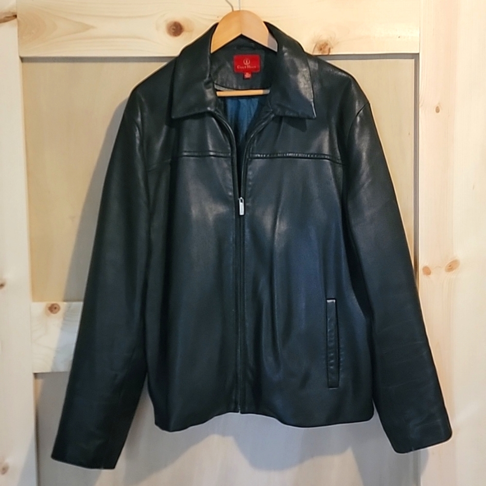 Cole Haan Lambskin Leather Coat - Mens